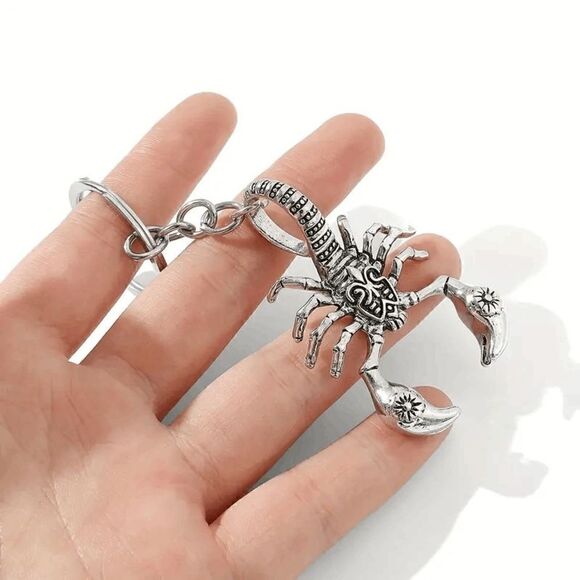 Scorpion Charm Stainless Steel Keychain Key Ring - Picture 4 of 8